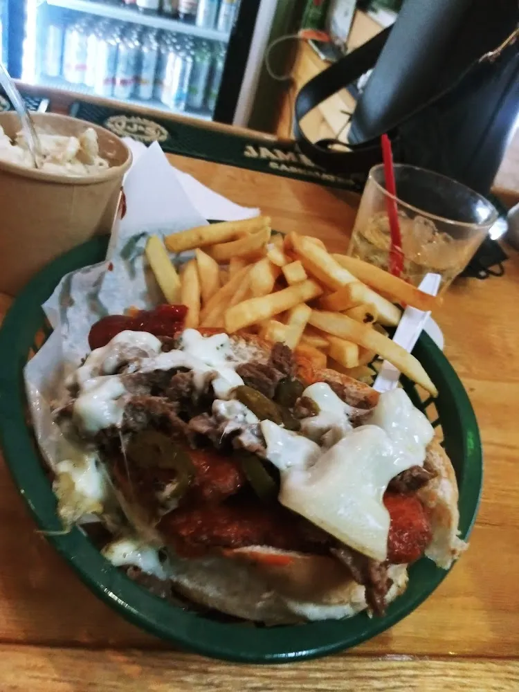 Benwhich Philly and Buffalo Chicken with American Provolone and Blue Cheeses with Jalapenos