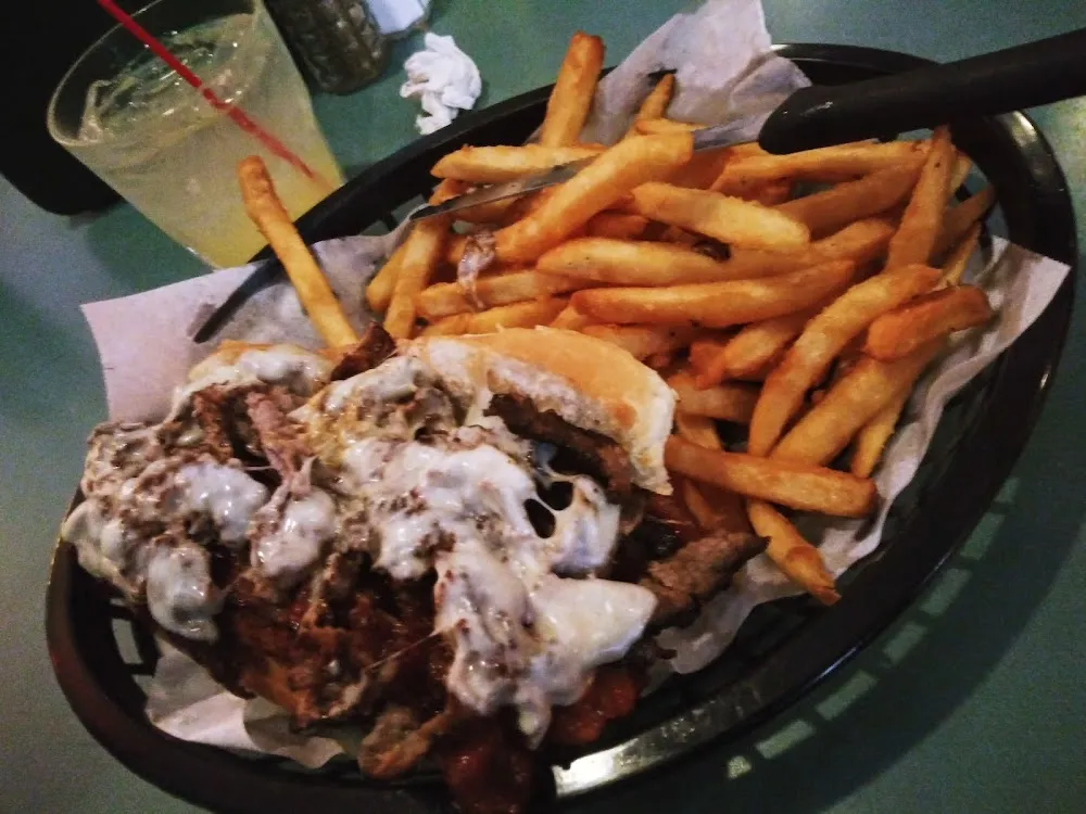 Philly Steak Buffalo Chicken and Bacon with Blue Cheese and American on a Sub Roll