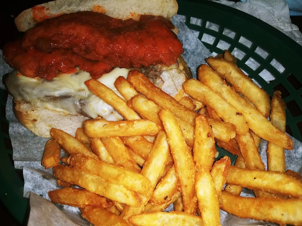 Philly with Two Hot Buffalo Tenders and Blue Cheese